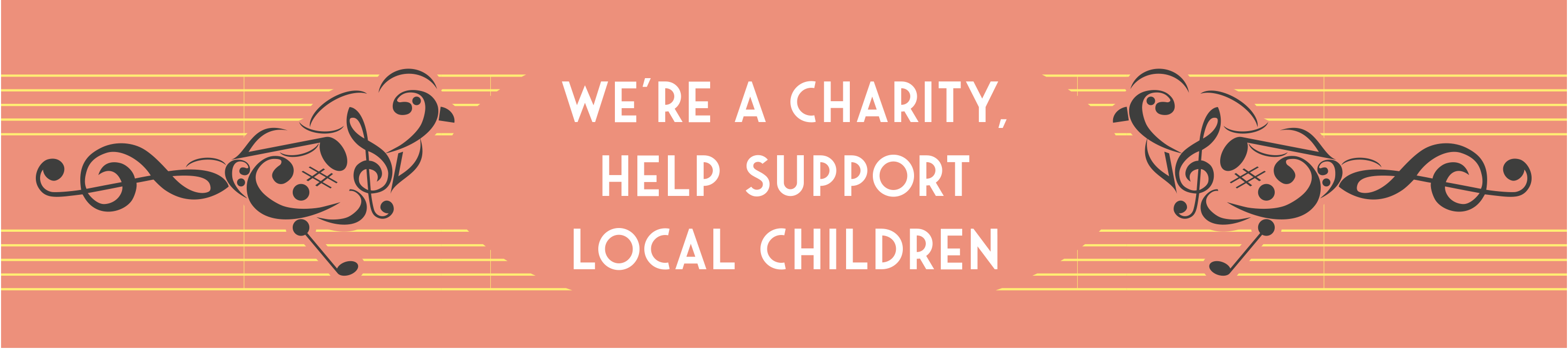 Banner: We're a charity. Help support local children