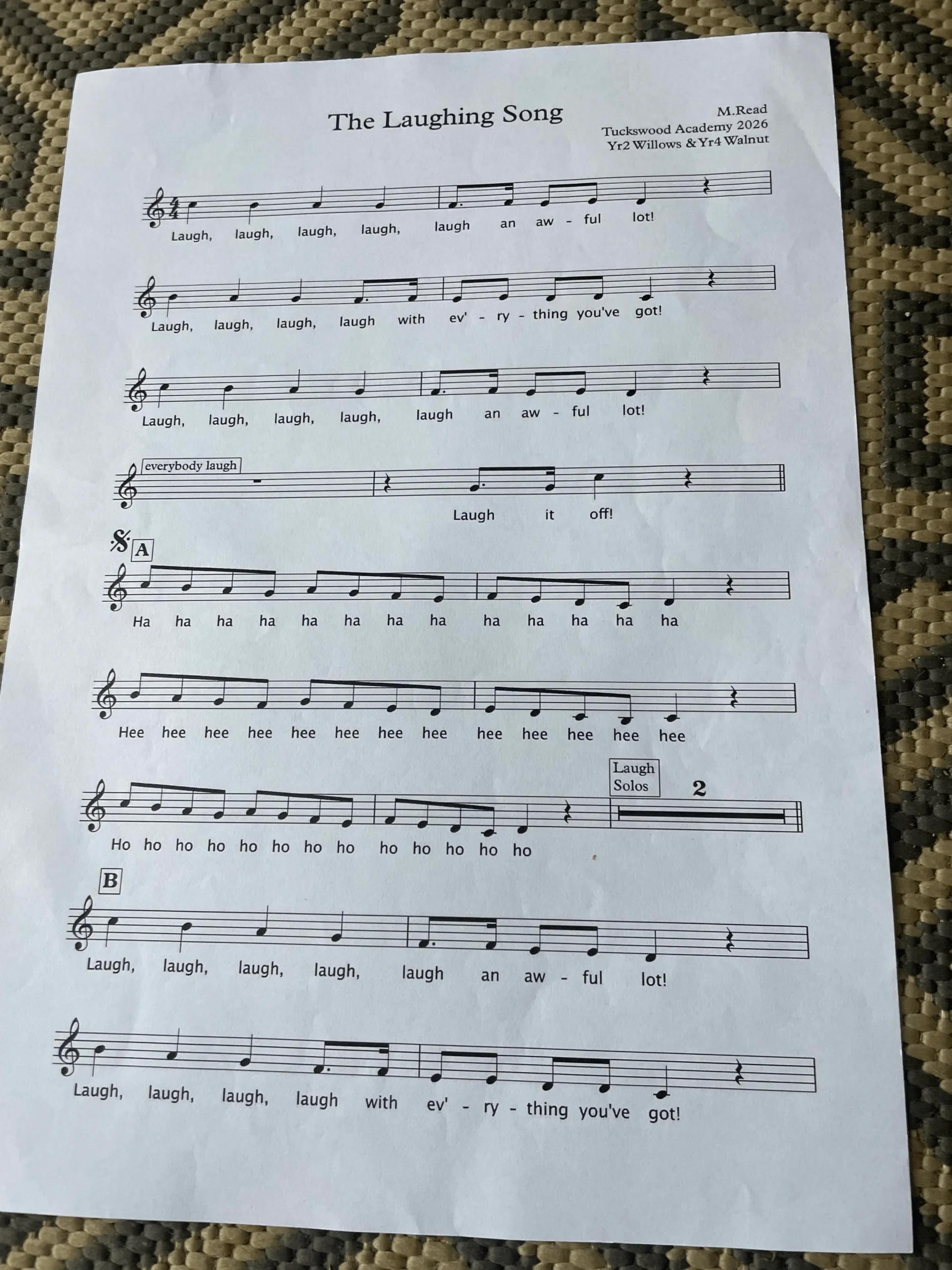 Laughing Song page 1.jpg-2 Laughing Song sheet music