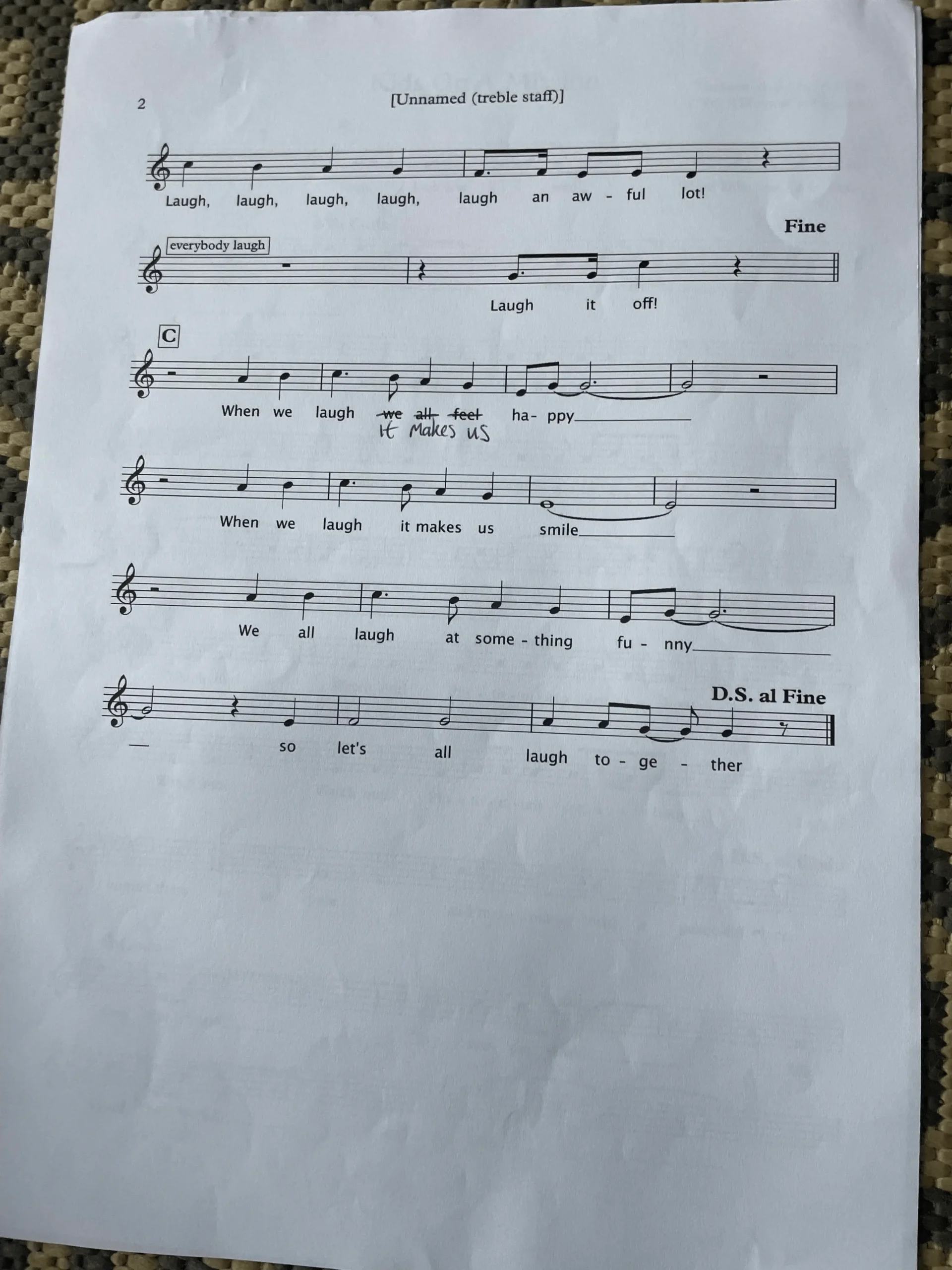 Laughing song page 2.jpg-2 Laughing Song page two sheet music